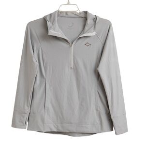 Zero Restriction 3/4 Zip Jacket Hoodie Women Sz M Grey Soft Pull Over Athleisure